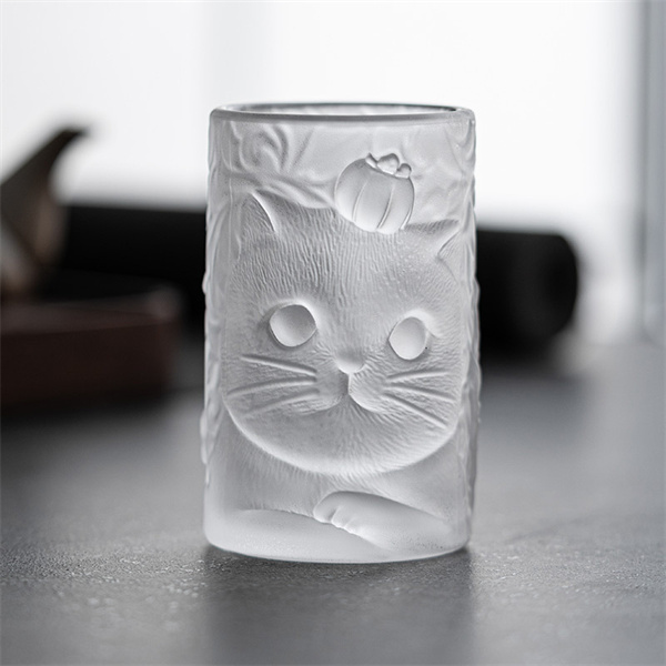 Gobelets à eau en verre cristal pour chat