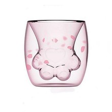 Verre créatif à griffes de chat isolé à double couche