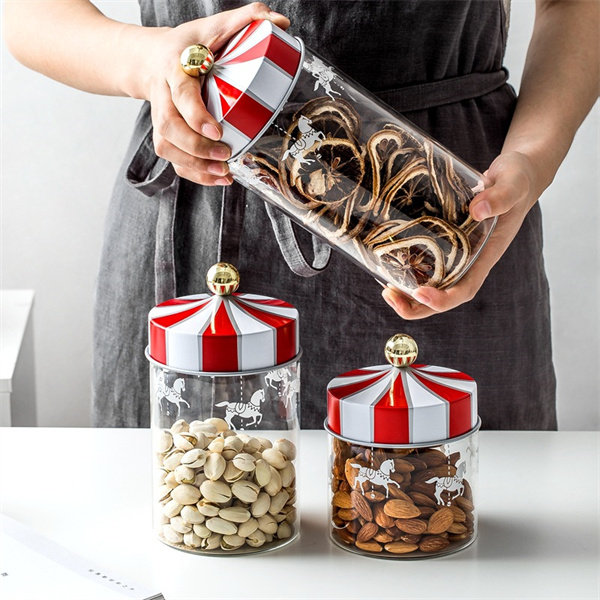 Pot de rangement en verre créatif