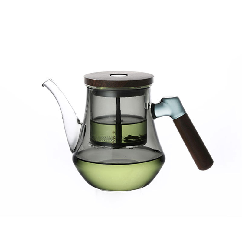 Théière en verre avec séparateur thé-eau et filtre pour usage domestique