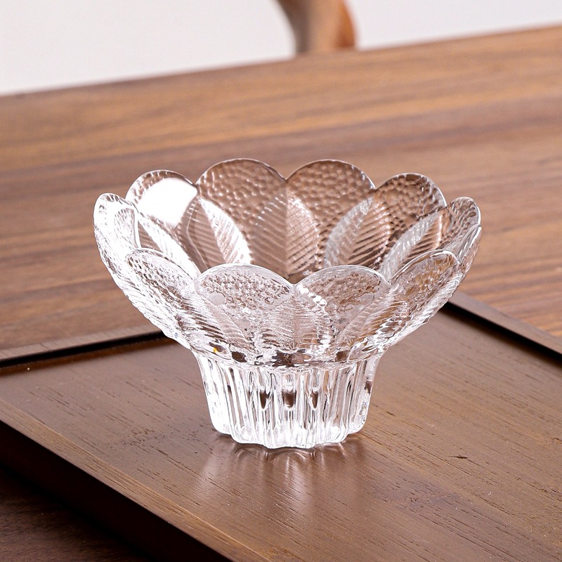 Salad Bowl à grande valeur transparente de la pétale en relief en relief