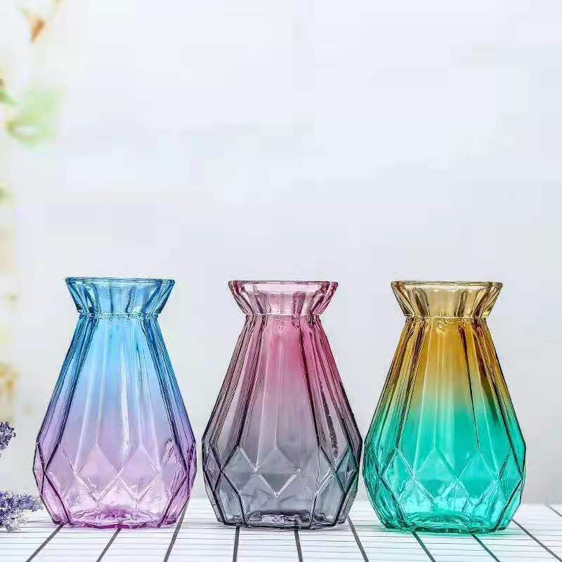 Vase en verre dégradé de style Ins