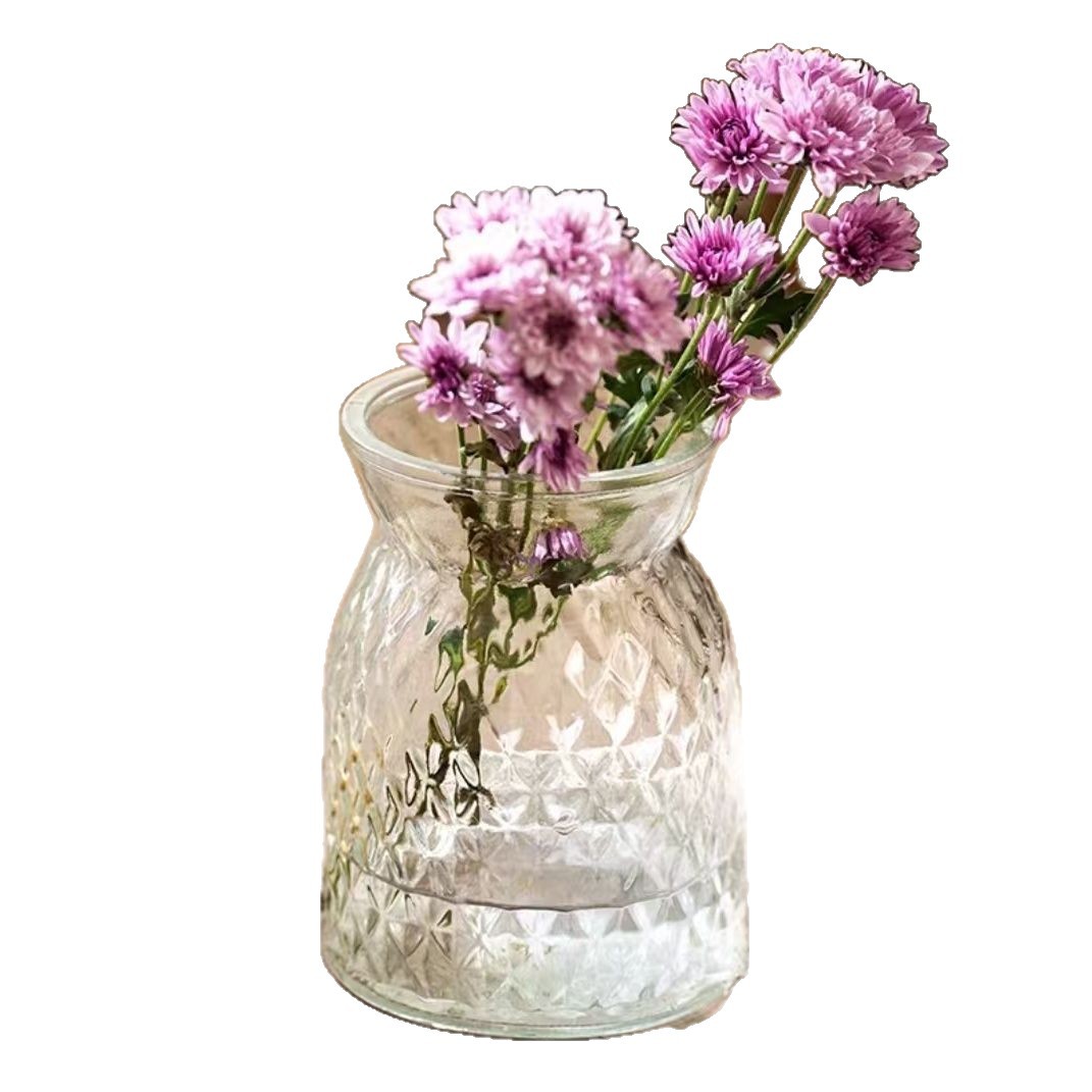 Vase en verre gaufré rétro transparent de luxe