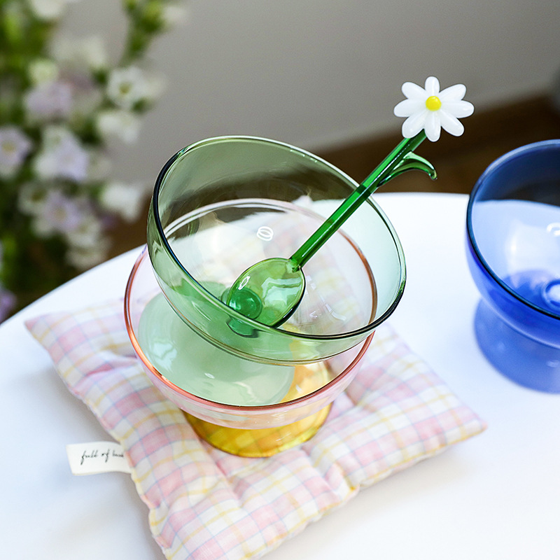 Nouveau bol en verre coloré élégant et résistant à la chaleur