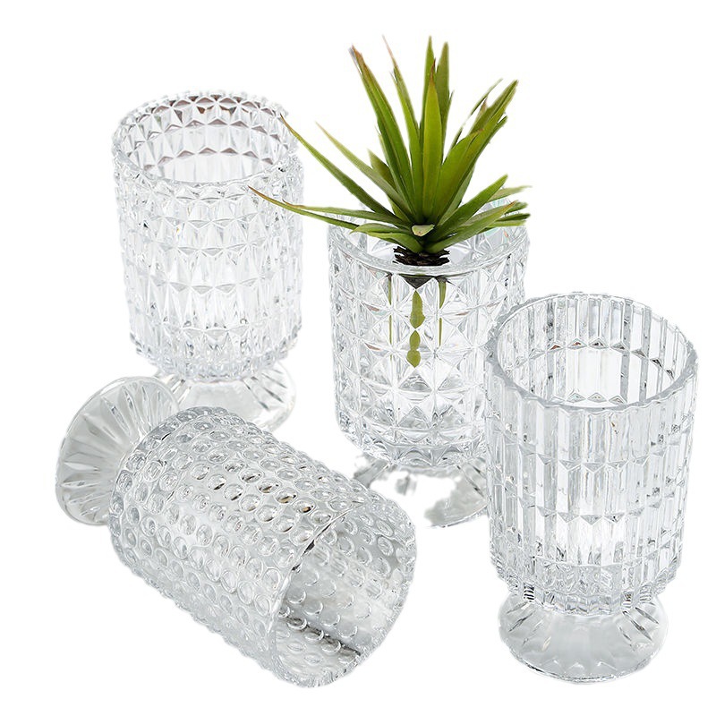 Style nordique français rétro lumière luxe relief verre fleur