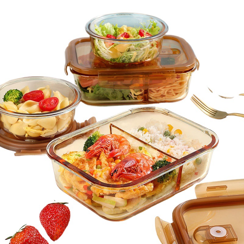 Travailleurs de bureau avec couvercle Bento Box séparé