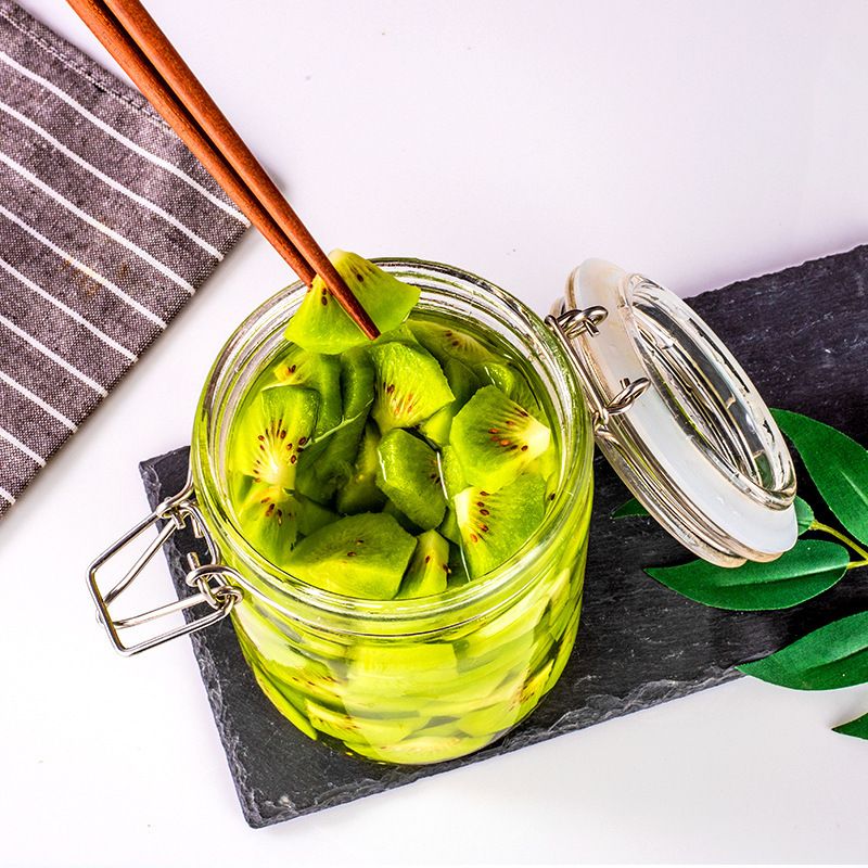 Pot de rangement en verre à clipser