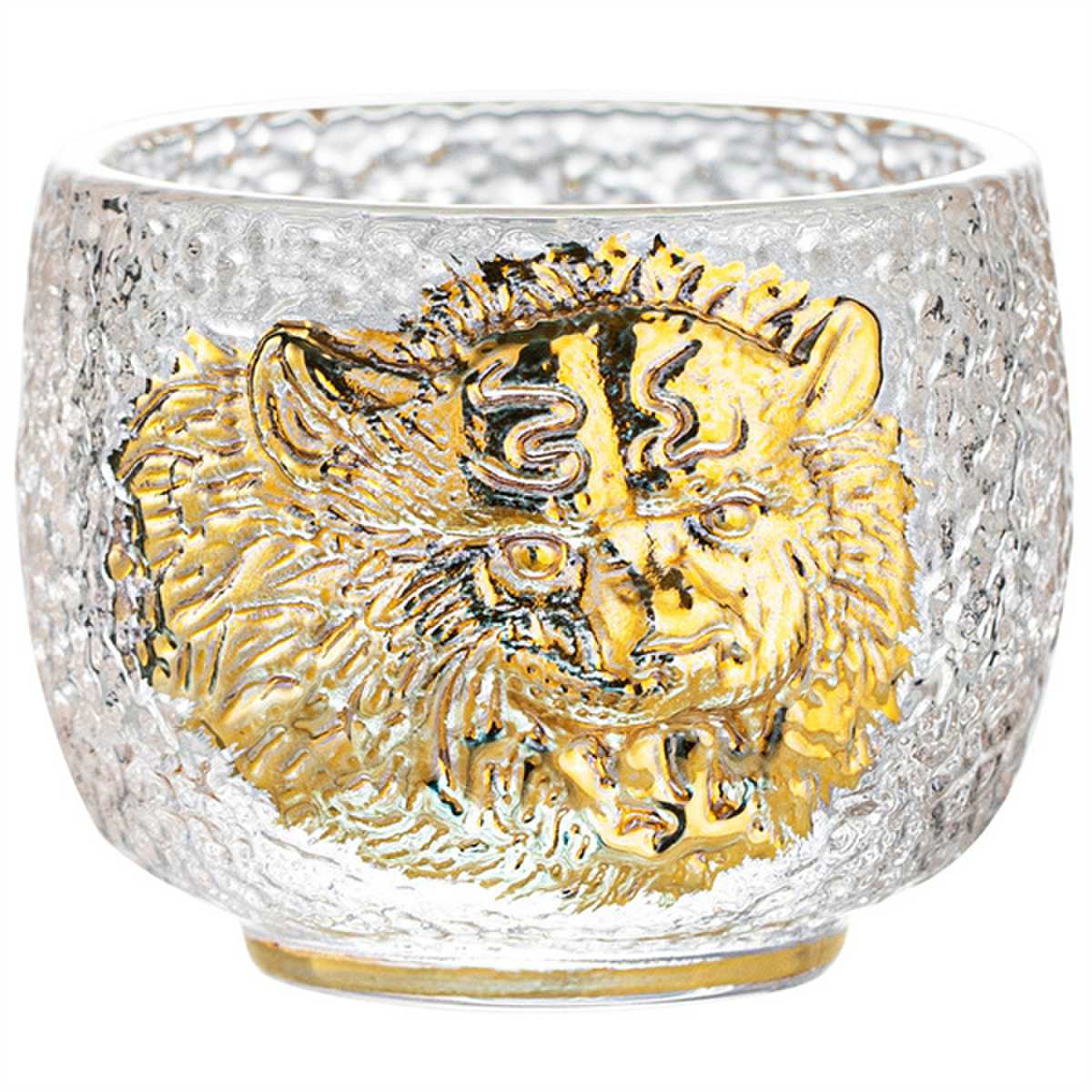 Tasse à thé en verre cristal tête de tigre